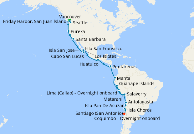 Pacific Coast, Sea of Cortez & the Humboldt Route from Vancouver
