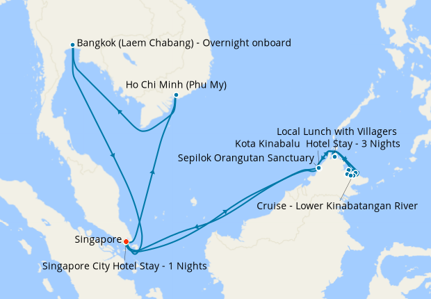 7 Nt Borneo's Orangutans & Wildlife Tour & Asian Voyage