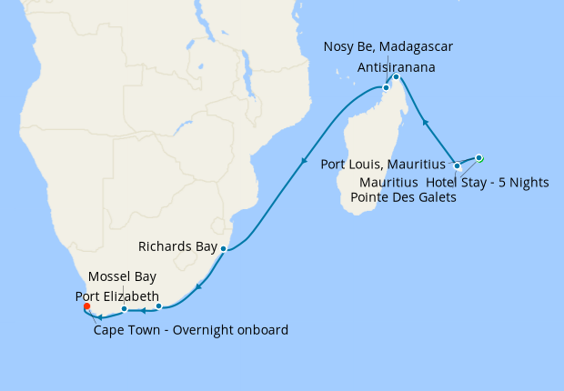 Mauritius Stay, Madagascar & South Africa to Cape Town