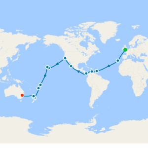 Caribbean, Panama Canal, Hawaii, New Zealand & Sydney from S'ton