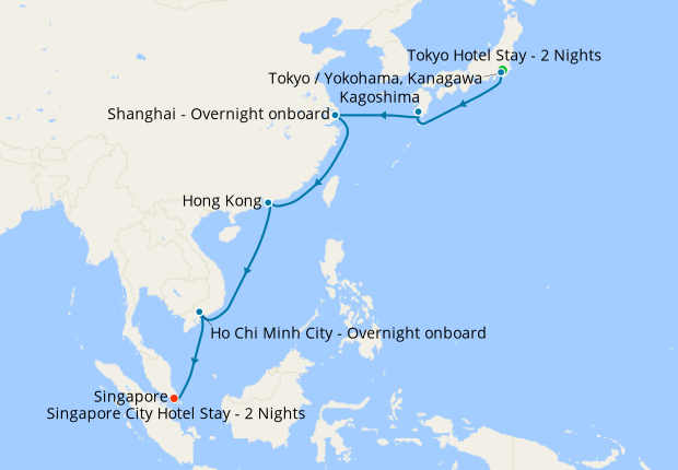 Tokyo, China, Hong Kong & Vietnam to Singapore with Stays, 3 October ...