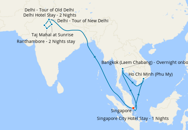 8 Nt India's Tigers & Golden Triangle Tour & Asian Voyage