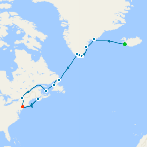 Greenland & North America from Reykjavik to New York