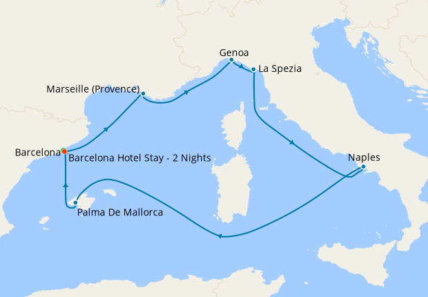 Spain, France & Italy from Barcelona with Stay