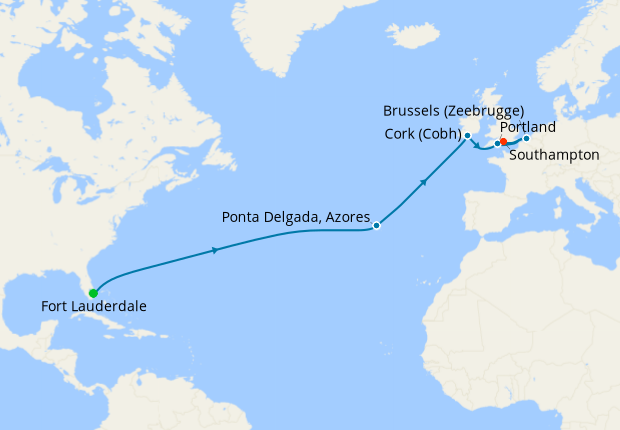 Western Europe Transatlantic From Ft Lauderdale To Southampton   315452 