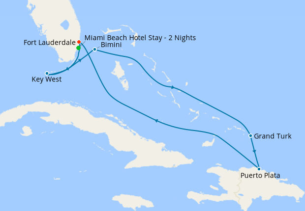 Key West, Bimini, Labadee & Puerto Plata from Ft. Lauderdale with Miami ...