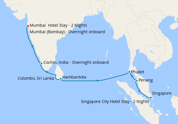 Spice Route from Singapore to Mumbai with Stays, Celebrity Cruises, 4th ...