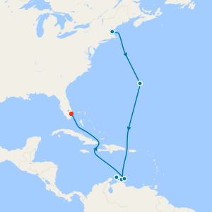 Caribbean Islands to Fort Lauderdale with Boston Stay