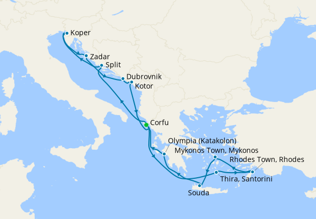 Iconic Islands & Adriatic Explorer from Corfu