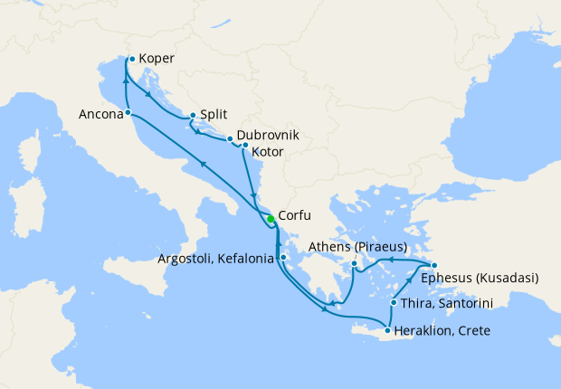 Aegean Shores & Adriatic Explorer from Corfu
