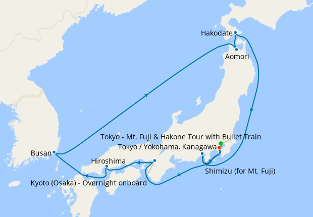 Tokyo Stay, Mt. Fuji, Hiroshima, Osaka & South Korea, Celebrity Cruises ...