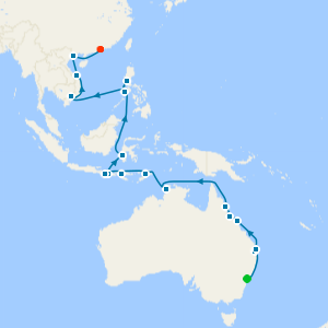 Queensland Gems & Malay Archipelago from Sydney to Hong Kong