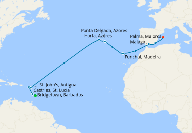 Map of the cruise