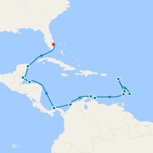 Caribbean & Central America from Bridgetown to Fort Lauderdale with Stay
