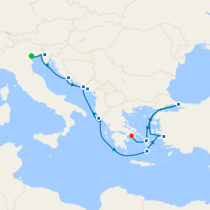 Greek Islands, Croatia & Turkey from Trieste with Venice Stay