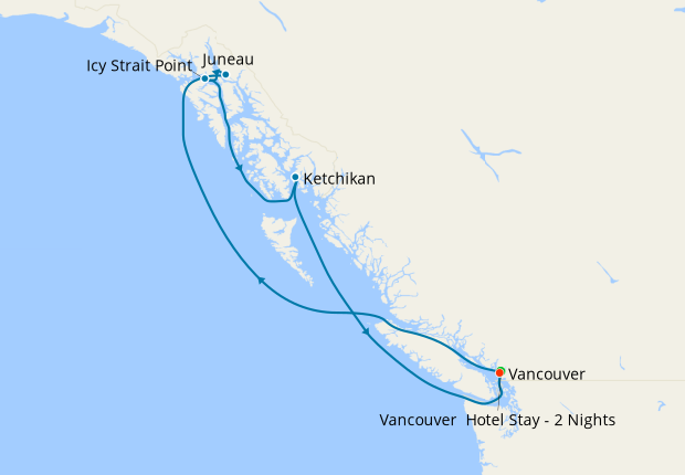 Alaska Glacier Cruise from Vancouver with Stay