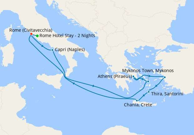 Greek Isles From Rome With Stay Royal Caribbean 23rd August 2024   318217 