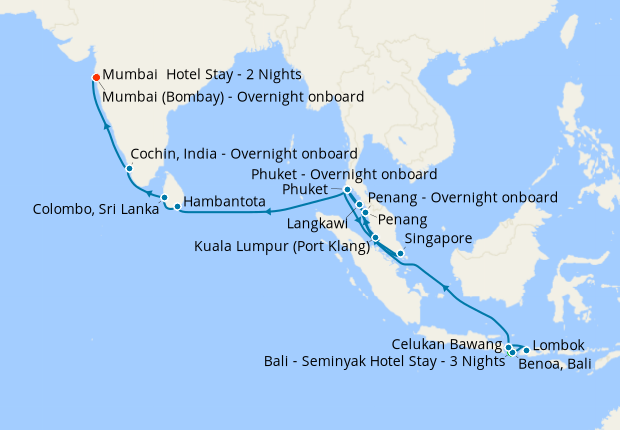 Bali Stay, Malaysia, Thailand, Singapore & The Spice Route to Mumbai