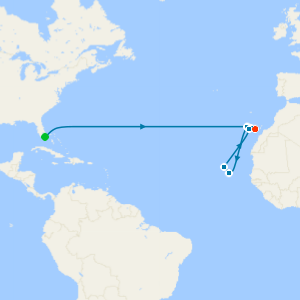 Atlantic, Canary Islands & Cape Verde from Miami