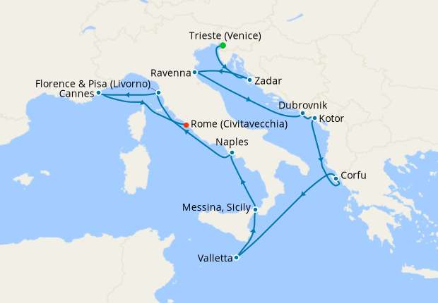 Cruise Itinerary Map