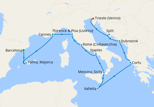 Cruise Itinerary Map
