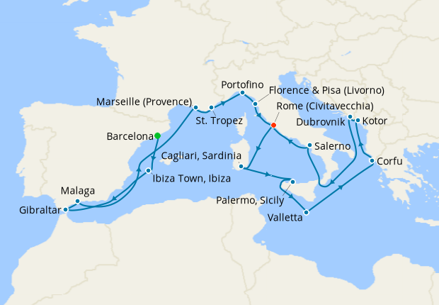Western Mediterranean & Adriatic Explorer from Barcelona