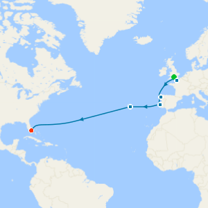 Azores & Transatlantic from Southampton to Miami with Miami Beach Stay