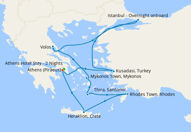 Greek Isles & Eastern Mediterranean from Athens with Stay, 22 August ...