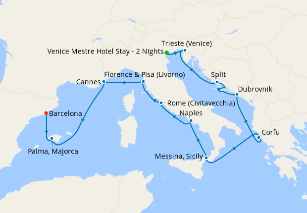 Cruise Itinerary Map