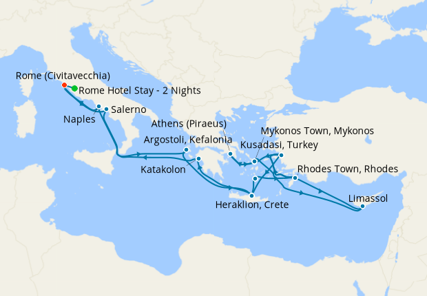 Grand Mediterranean Explorer from Rome with Stay, Princess Cruises ...