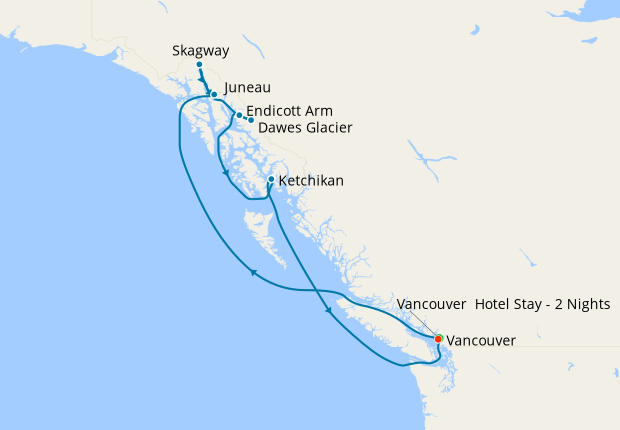 Inside Passage from Vancouver with Stay