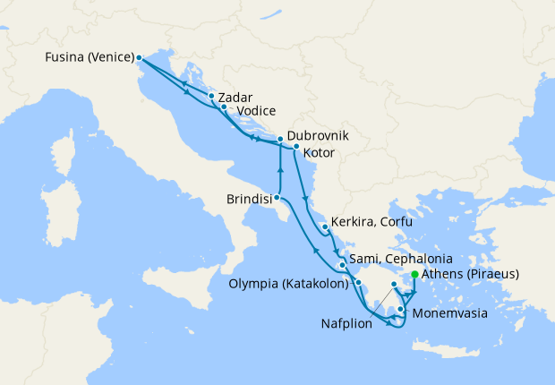 Treasures of the Adriatic - Athens Roundtrip