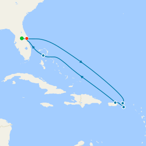 Eastern Caribbean & Perfect Day from Port Canaveral with Orlando Stay