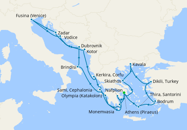 Treasures of the Adriatic & Aegean Sea - Athens Roundtrip