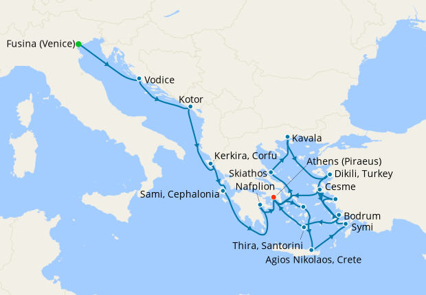 Greek Treasures, Aegean Gems & Ephesus from Venice (Fusina) to Athens