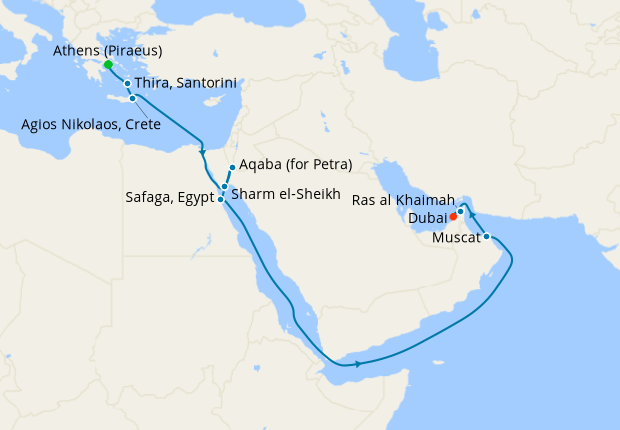 Holy Land, Egypt & Arabia from Athens to Dubai