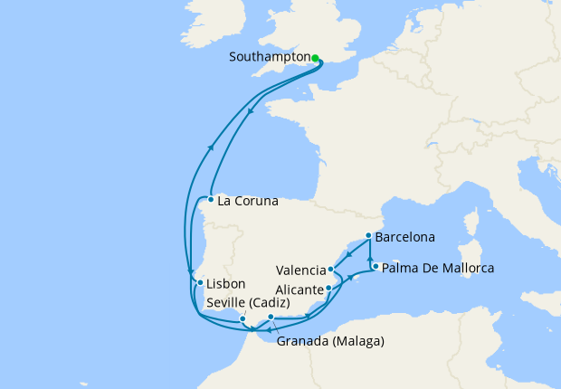 spain and portugal cruise from southampton