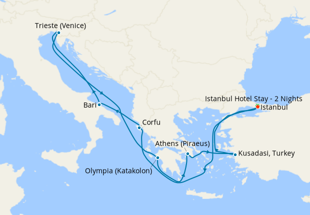 Turkey, Greece & Italy from Istanbul with Stay