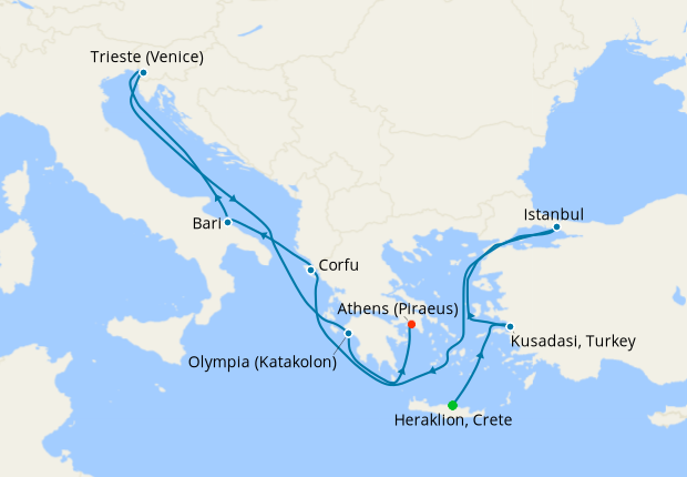 Greece, Turkey & Italy from Athens with Stay