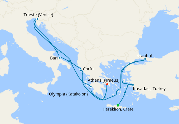 Greece, Turkey & Italy From Athens With Stay - Canx, Msc Cruises, 16th 