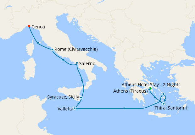 Greece, Malta & Italy from Athens with Stay