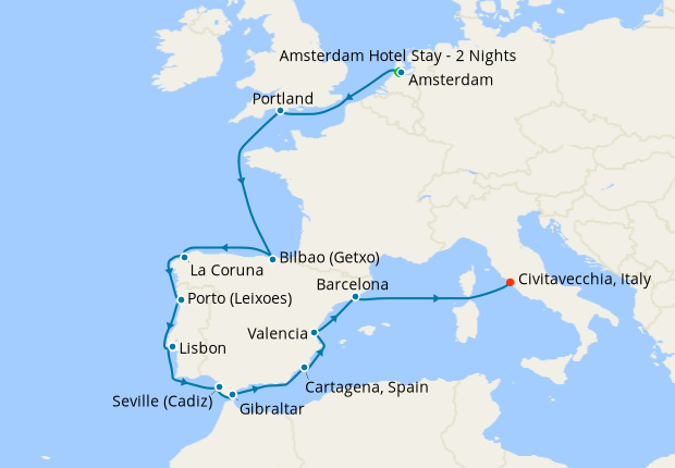 Iberian Adventure from Copenhagen to Rome with Stay