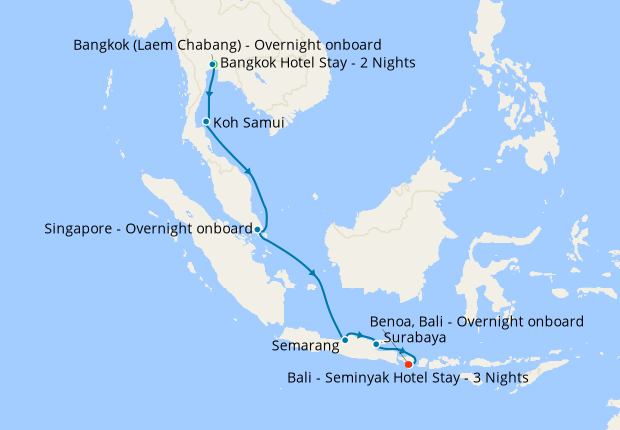 Thailand, Singapore & Indonesian Explorer from Bangkok to Bali with Stays
