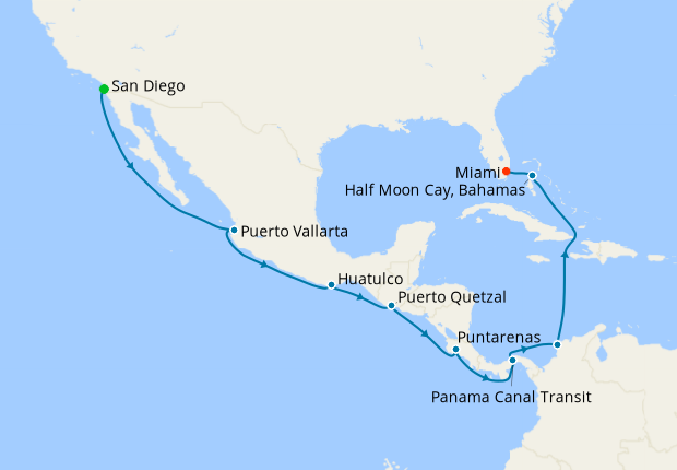 Panama Canal from San Diego, 19 January 2024 | 15 Nt | Zaandam | 19 ...