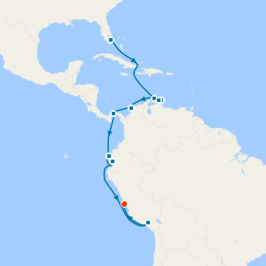 Colombia, Ecuador & Peru Voyage with Miami Beach and Lima Stays
