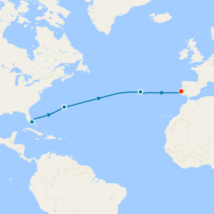 Atlantic Journey Voyage from Miami with Miami Beach and Lisbon Stays