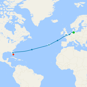 Westbound Transatlantic Crossing to Fort Lauderdale from Hamburg