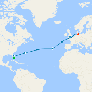 Eastbound Transatlantic Crossing from Fort Lauderdale to Hamburg