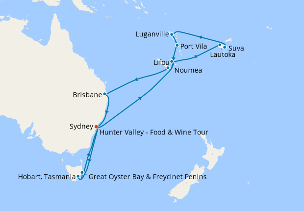 South Pacific & Australian Explorer from Sydney with Stay