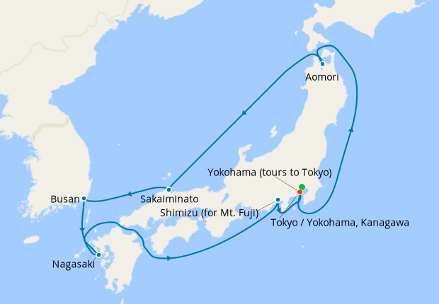 Tokyo, Mt. Fuji & Japan Circumnavigation, Cunard, 25th March 2025 ...